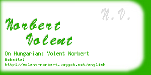 norbert volent business card